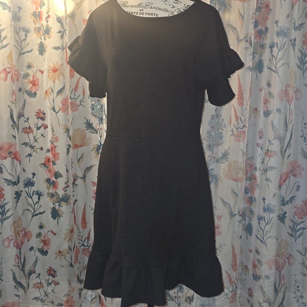 Michael Kors Black Ruffle-Hem Dress